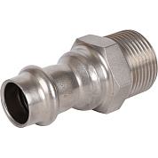 Переходник прессовой 15 x 3/4" (НР) из нержавеющей стали ROMMER
