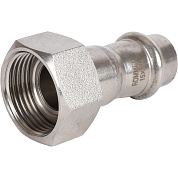 Переходник прессовой с накидной гайкой 15 x 3/4" (ВР) из нержавеющей стали ROMMER