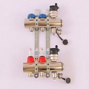Коллектор 1" x М24 х 19 на 2 выхода EMMETI TOPWAY с расходомерами и вентилями