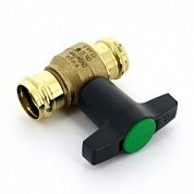 Кран шаровой EASYTOP VIEGA пресс 35 бронза SC-Contur, Т-ручка