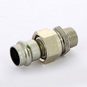 Муфта пресс-Н разъёмная 18x1/2" с плоской прокладкой нержавеющая сталь Sanpress Inox VIEGA Диаметр - 18 мм.
