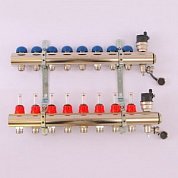 Коллектор 1" x М24 х 19 на 8 выходов EMMETI TOPWAY с расходомерами и вентилями