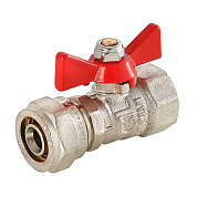 Кран шаровый VALTEC бабочка прямой обжим ВР редуцированный 16 х 1/2"