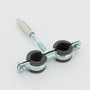 Хомут двойной для крепления труб 3/8" (⌀ 15-18) Walraven Cobra с винтом и дюбелем