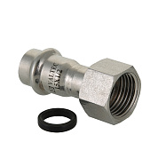 Муфта пресс-В с накидной гайкой 15 мм х 1/2" нержавеющая сталь VALTEC