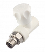 Вентиль радиаторный прямой 25 х 3/4" (НР) PP-R со сгоном VALTEC белый