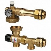 Смесительный узел STOUT 1" с термостатическим клапаном, без насоса