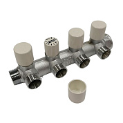 Балансировочный коллектор FAR 3/4" (НР-ВР) с 4 отв. М24х19, хром.