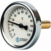 Термометр биметаллический 63 мм 120° STOUT с погружной гильзой 50 мм