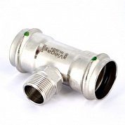 Тройник пресс-Н 35х3/4"х35 нержавеющая сталь Sanpress Inox VIEGA Диаметр - 35 мм.