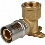 Угольник с креплением на стену 20 х 1/2" (ВР) короткий под пресс STOUT для МП труб