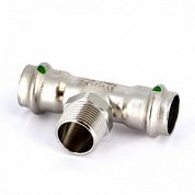 Тройник пресс-Н 22х3/4"х22 нержавеющая сталь Sanpress Inox VIEGA Диаметр - 22 мм.